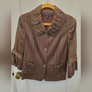 Lafayette 148 New York Chocolate Striped Blazer
